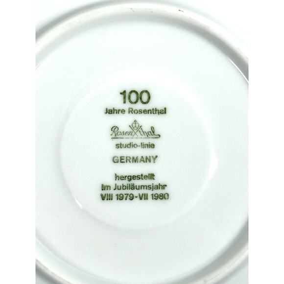 Rosenthal Romance White Studio Linie Bjorn Wiinblad 6" Cup Saucers-Set of 4 - Picture 4 of 5